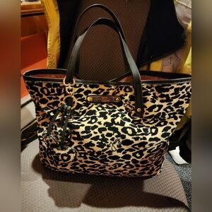 Juicy Couture Leopard Print Tote Bag - Black and Cream SUPER CUTE OG